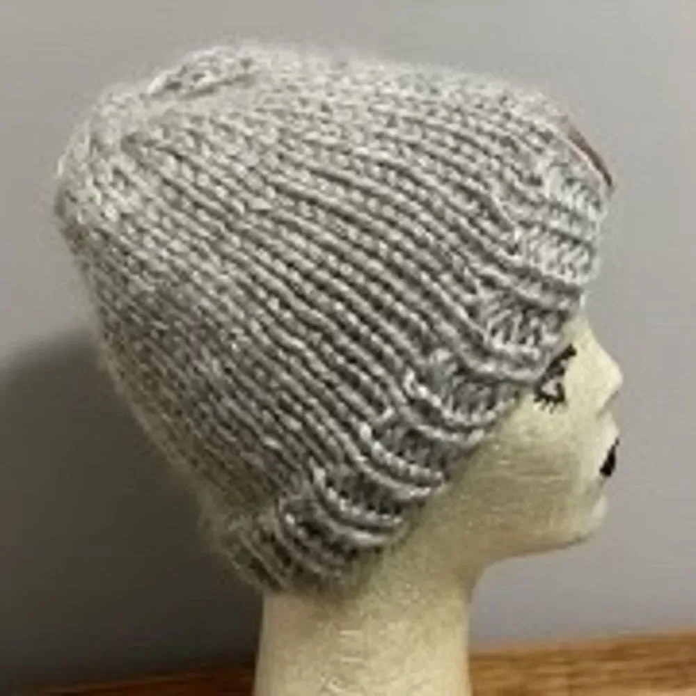 Handmade Women's Gray Knitted Beanie Winter Hat One‎ Size